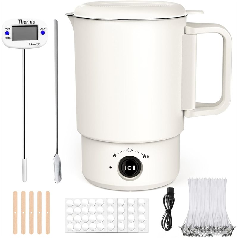 Candle Making Jug - A47U Elektrische Wasmeltpotset Met Thermometer 800ML