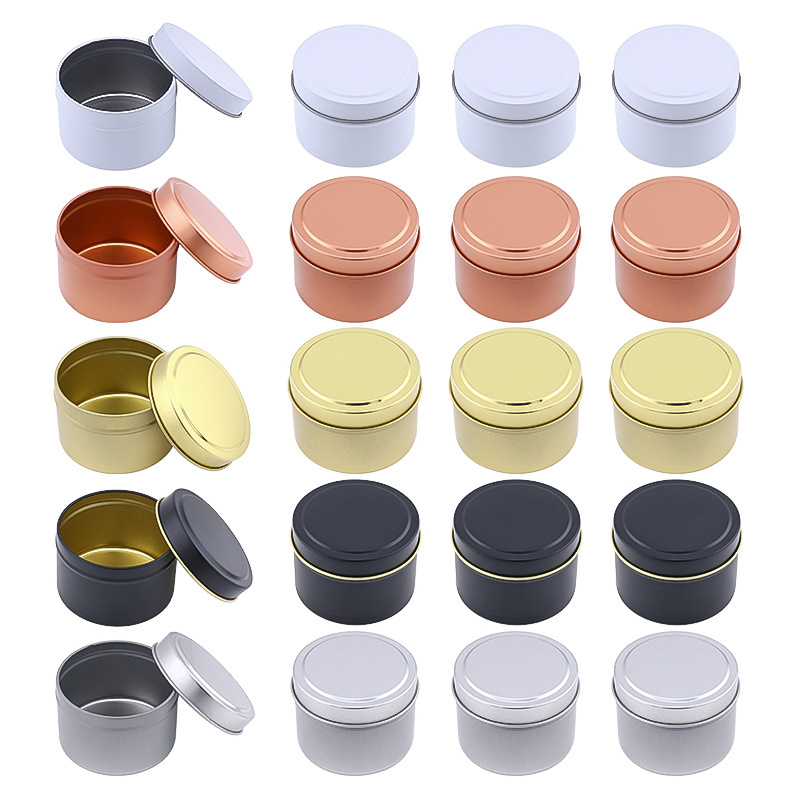 Candle Making Jars With Lids - Ronde aluminium kaarsenblikken met deksel, lege