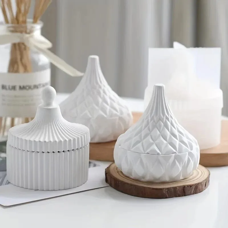 Candle Making Jars With Lids - 2 stuks siliconen kaarsenpotvorm met deksel,