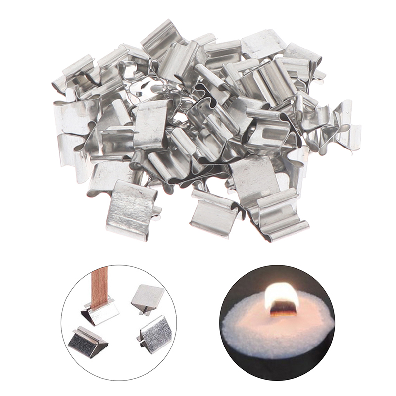 Candle Making Kits - 50 stuks houten kaarslonten basisclip ijzeren