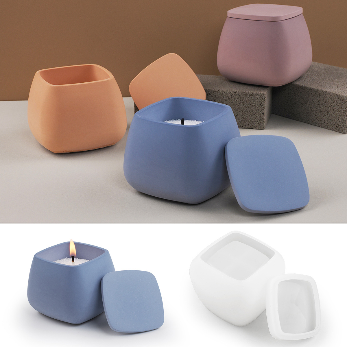Vierkante Kaars Pot Siliconen  - Candle Making Jars With Lids recensie en prijs