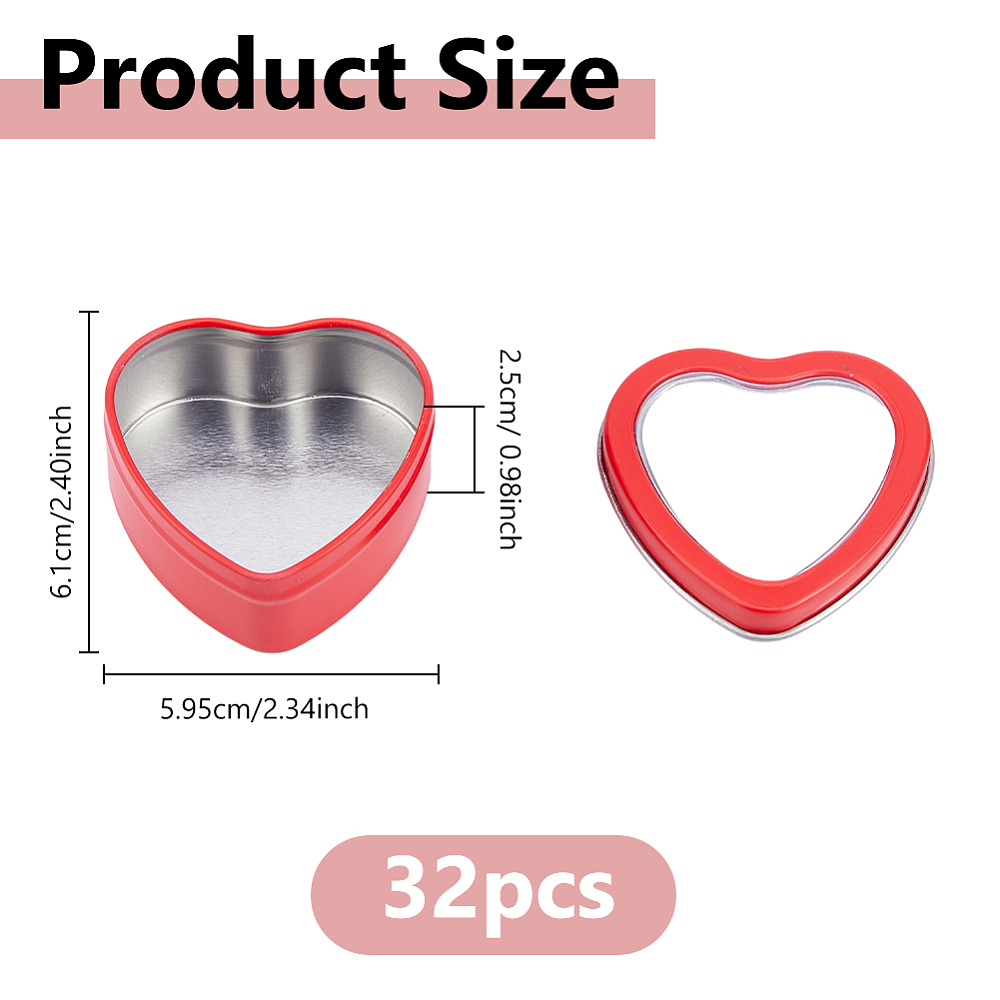 32 stuks 2 OZ hartvormige meta - Candle Making Jars With Lids recensie en prijs