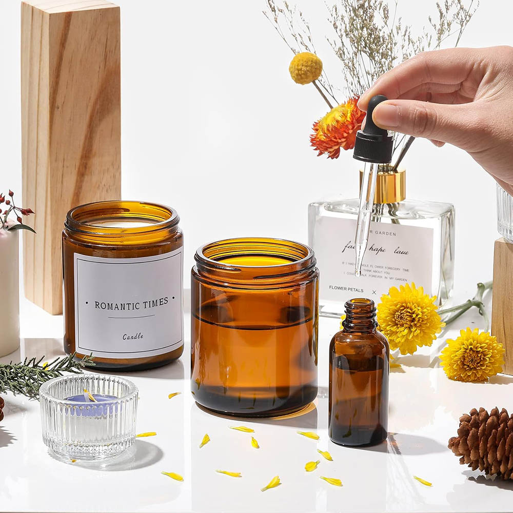 8oz Amber glazen potjes met zw - Candle Making Jars With Lids recensie en prijs